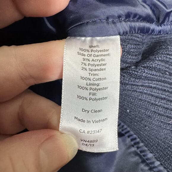 Talbots Vest Womens Medium Petite Navy Blue Quilted Zip Front Pockets Classic - Picture 5 of 8